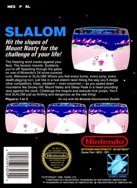 Slalom (USA) box cover back